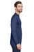 UltraClub 8422 Mens Cool & Dry Performance Moisture Wicking Long Sleeve Crewneck T-Shirt Navy Blue Side