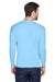 UltraClub 8422 Mens Cool & Dry Performance Moisture Wicking Long Sleeve Crewneck T-Shirt Columbia Blue Back