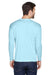 UltraClub 8422 Mens Cool & Dry Performance Moisture Wicking Long Sleeve Crewneck T-Shirt Ice Blue Back