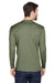 UltraClub 8422 Mens Cool & Dry Performance Moisture Wicking Long Sleeve Crewneck T-Shirt Military Green Back