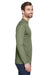 UltraClub 8422 Mens Cool & Dry Performance Moisture Wicking Long Sleeve Crewneck T-Shirt Military Green Side