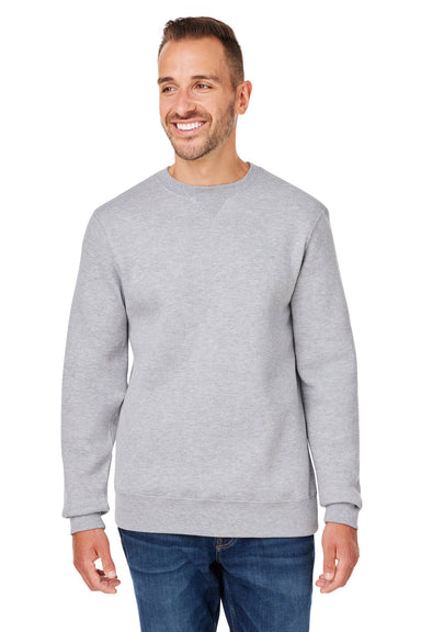 J America 8424JA Mens Premium Fleece Crewneck Sweatshirt Oxford Grey Front