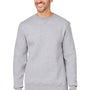 J America Mens Premium Fleece Crewneck Sweatshirt - Oxford Grey