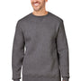 J America Mens Premium Fleece Crewneck Sweatshirt - Heather Charcoal Grey