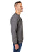 J America 8424JA Mens Premium Fleece Crewneck Sweatshirt Heather Charcoal Grey Side