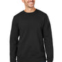 J America Mens Premium Fleece Crewneck Sweatshirt - Black