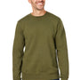 J America Mens Premium Fleece Crewneck Sweatshirt - Military Green