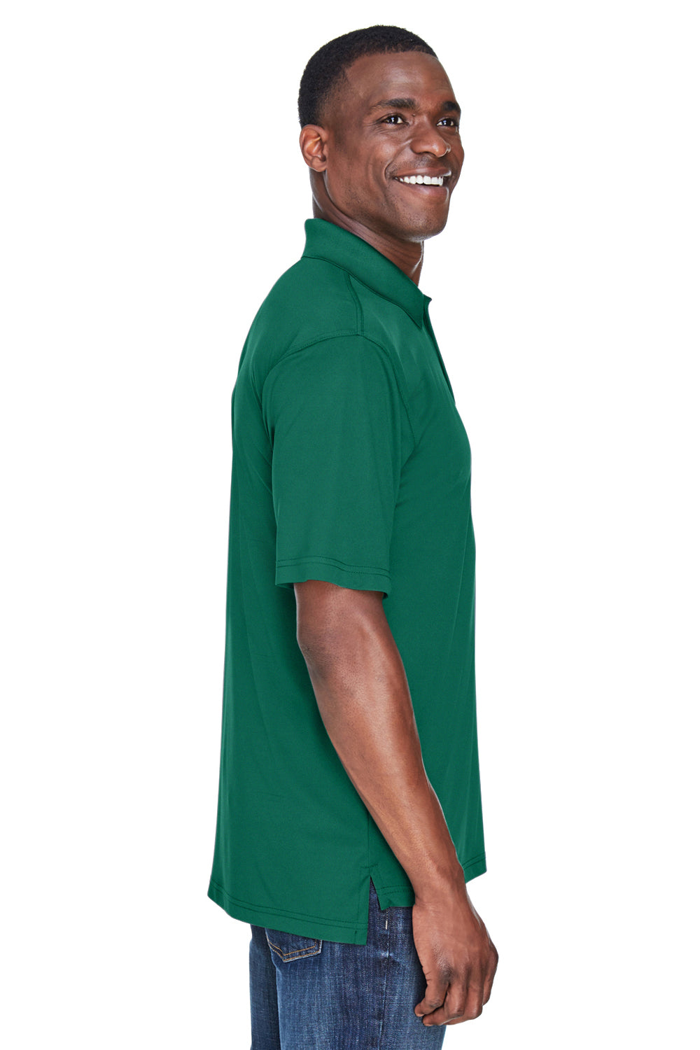 UltraClub 8425 Mens Cool & Dry Performance Moisture Wicking Short Sleeve Polo Shirt Forest Green Side