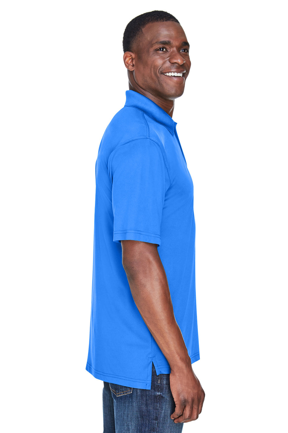 UltraClub 8425 Mens Cool & Dry Performance Moisture Wicking Short Sleeve Polo Shirt Royal Blue Side