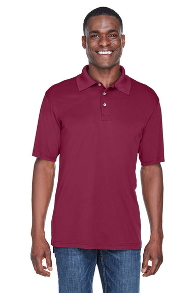 UltraClub 8425 Mens Cool & Dry Performance Moisture Wicking Short Sleeve Polo Shirt Maroon Front