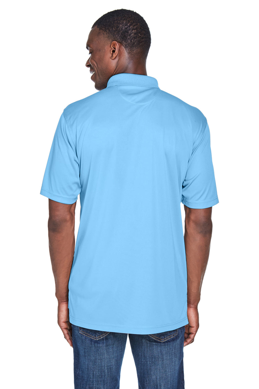 UltraClub 8425 Mens Cool & Dry Performance Moisture Wicking Short Sleeve Polo Shirt Columbia Blue Back