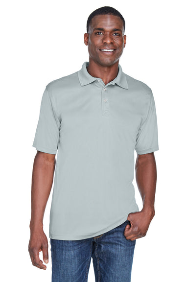 UltraClub 8425 Mens Cool & Dry Performance Moisture Wicking Short Sleeve Polo Shirt Grey Front