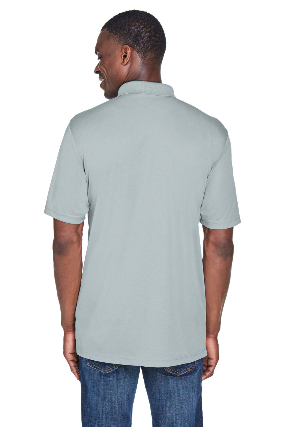 UltraClub 8425 Mens Cool & Dry Performance Moisture Wicking Short Sleeve Polo Shirt Grey Back