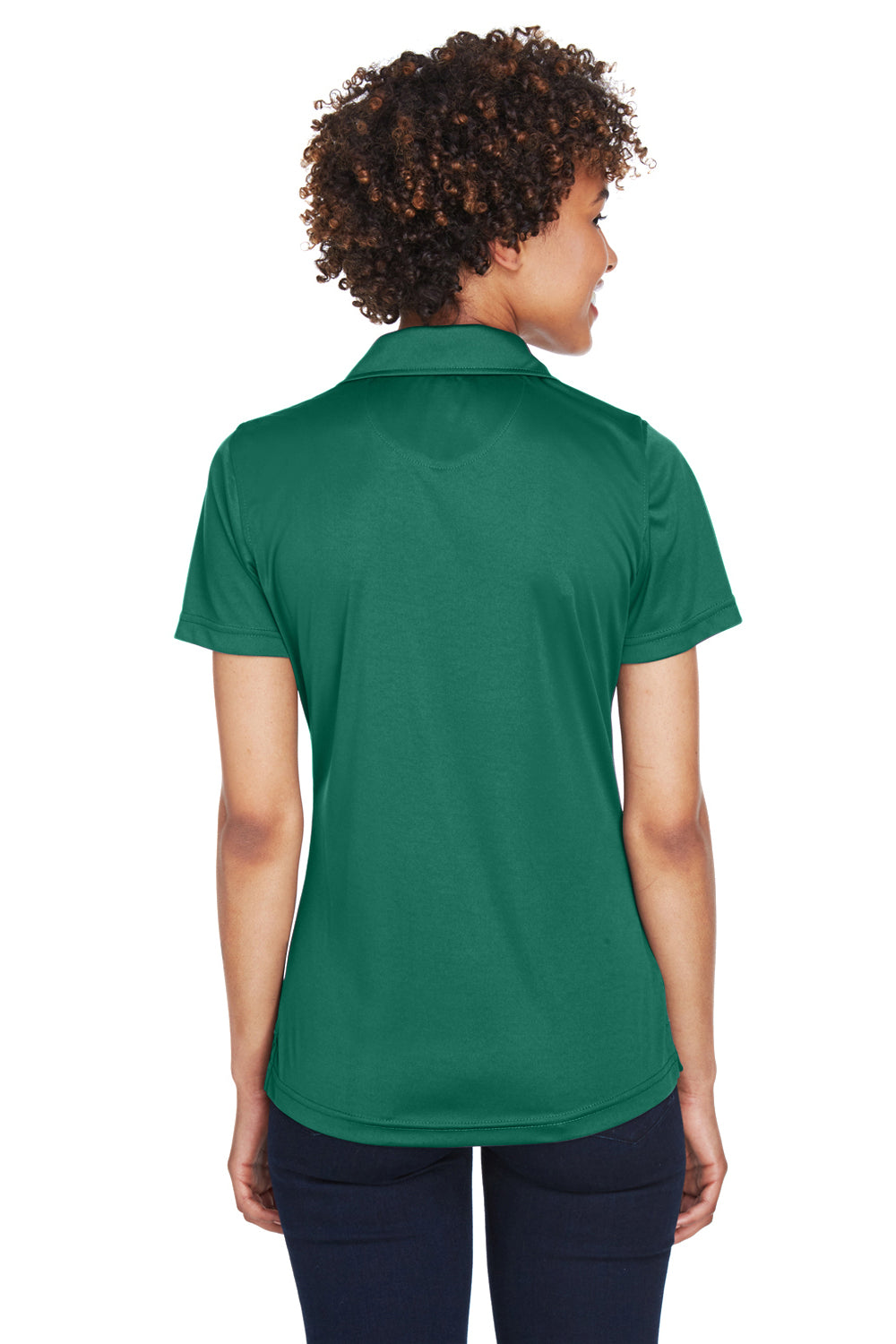UltraClub 8425L Womens Cool & Dry Performance Moisture Wicking Short Sleeve Polo Shirt Forest Green Back