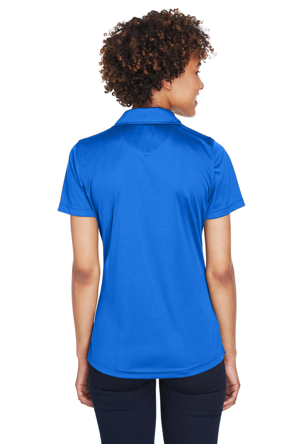 UltraClub 8425L Womens Cool & Dry Performance Moisture Wicking Short Sleeve Polo Shirt Royal Blue Back