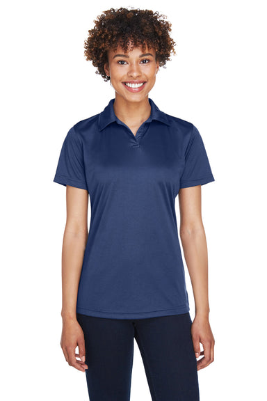UltraClub 8425L Womens Cool & Dry Performance Moisture Wicking Short Sleeve Polo Shirt Navy Blue Front