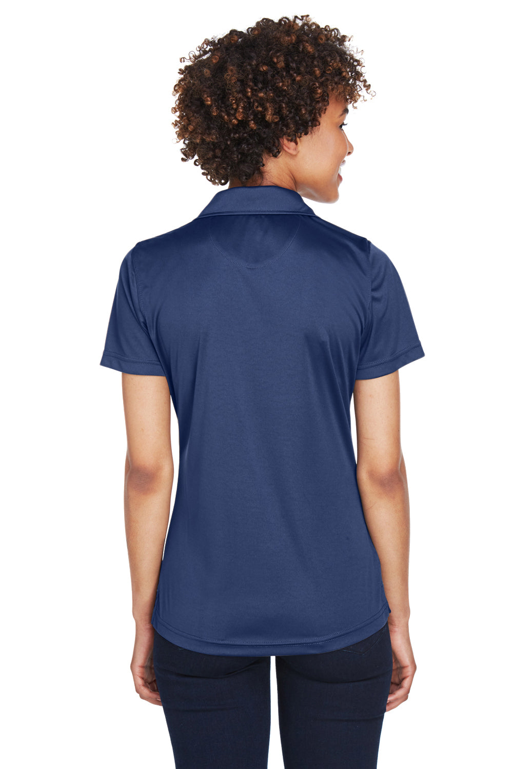 UltraClub 8425L Womens Cool & Dry Performance Moisture Wicking Short Sleeve Polo Shirt Navy Blue Back