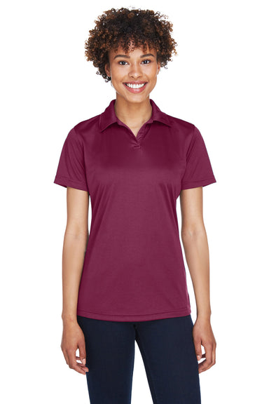 UltraClub 8425L Womens Cool & Dry Performance Moisture Wicking Short Sleeve Polo Shirt Maroon Front
