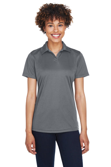 UltraClub 8425L Womens Cool & Dry Performance Moisture Wicking Short Sleeve Polo Shirt Charcoal Grey Front