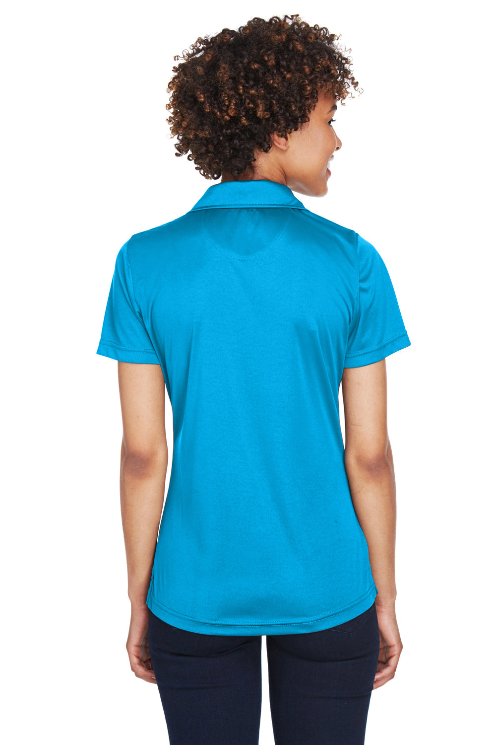 UltraClub 8425L Womens Cool & Dry Performance Moisture Wicking Short Sleeve Polo Shirt Sapphire Blue Back