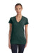 Bella + Canvas 8435 Womens Short Sleeve Deep V-Neck T-Shirt Emerald Green Front