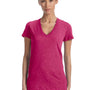 Bella + Canvas Womens Short Sleeve Deep V-Neck T-Shirt - Berry Pink - Closeout