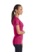 Bella + Canvas 8435 Womens Short Sleeve Deep V-Neck T-Shirt Berry Pink Side