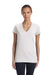 Bella + Canvas 8435 Womens Short Sleeve Deep V-Neck T-Shirt White Fleck Front