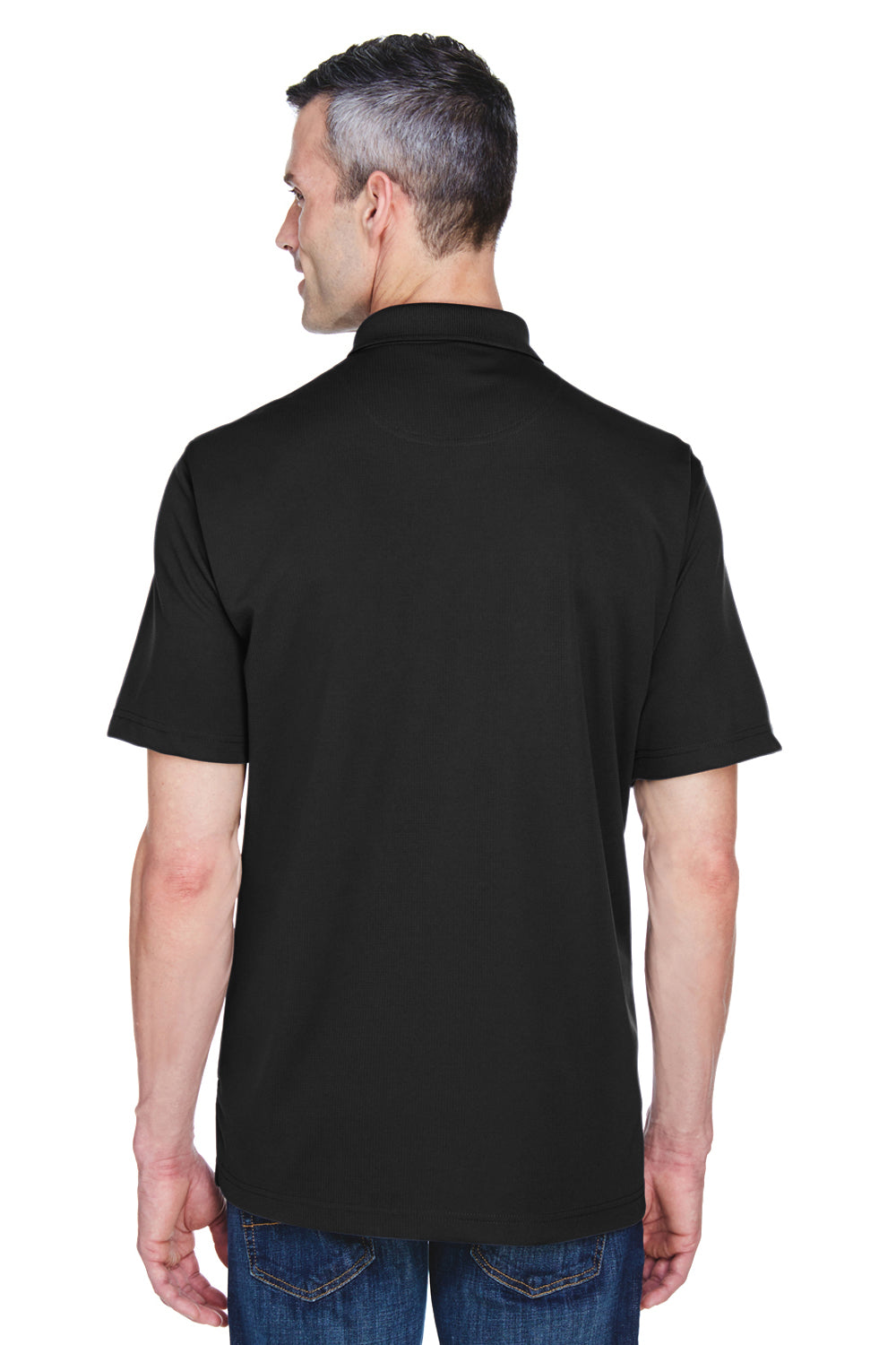 UltraClub 8445 Mens Cool & Dry Performance Moisture Wicking Short Sleeve Polo Shirt Black Back