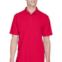 UltraClub Mens Cool & Dry Performance Moisture Wicking Short Sleeve Polo Shirt - Red