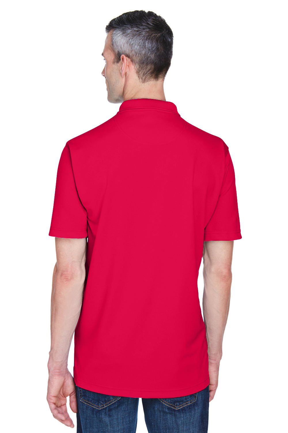 UltraClub 8445 Mens Cool & Dry Performance Moisture Wicking Short Sleeve Polo Shirt Red Back