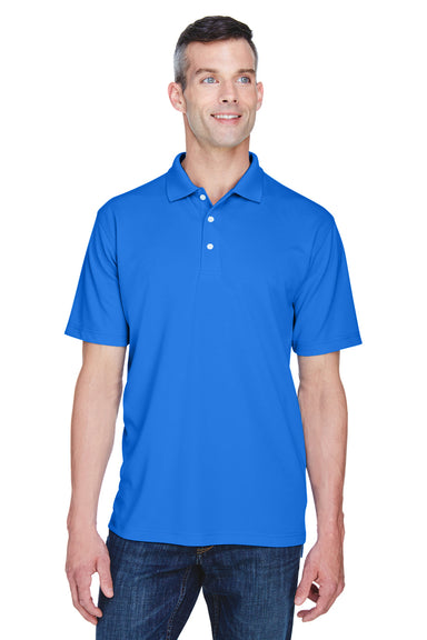 UltraClub 8445 Mens Cool & Dry Performance Moisture Wicking Short Sleeve Polo Shirt Royal Blue Front