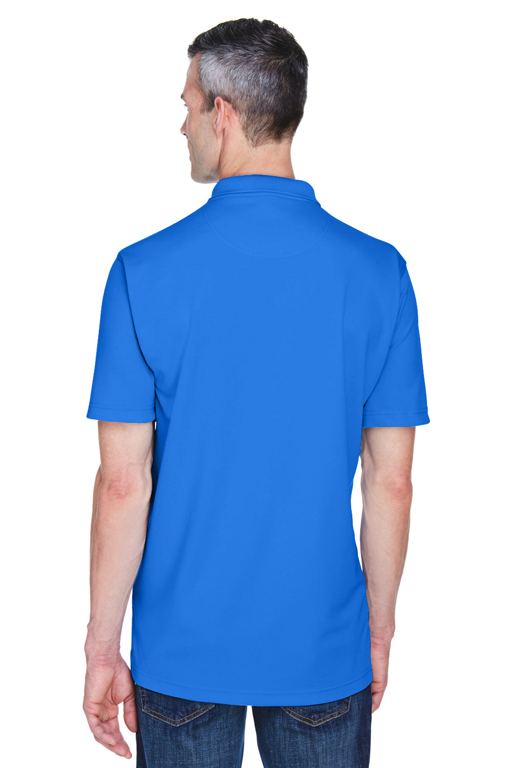 UltraClub 8445 Mens Cool & Dry Performance Moisture Wicking Short Sleeve Polo Shirt Royal Blue Back
