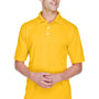 UltraClub Mens Cool & Dry Performance Moisture Wicking Short Sleeve Polo Shirt - Gold