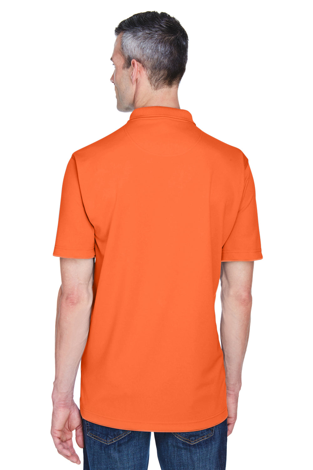 UltraClub 8445 Mens Cool & Dry Performance Moisture Wicking Short Sleeve Polo Shirt Orange Back