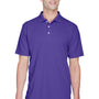 UltraClub Mens Cool & Dry Performance Moisture Wicking Short Sleeve Polo Shirt - Purple