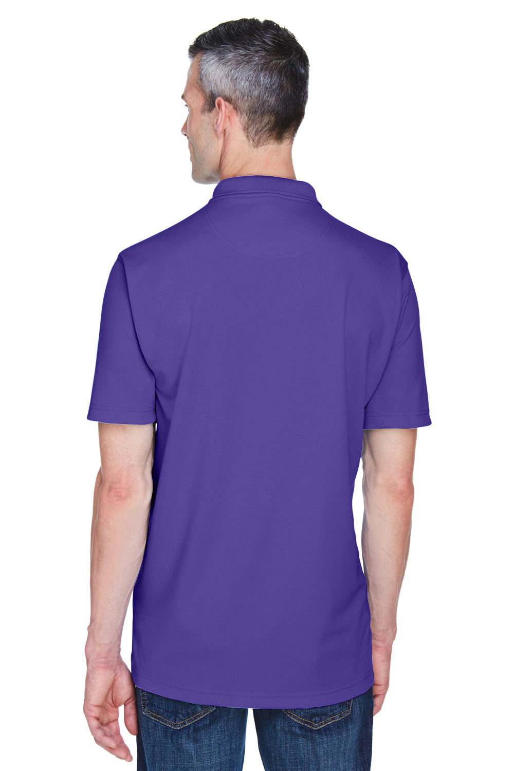 UltraClub 8445 Mens Cool & Dry Performance Moisture Wicking Short Sleeve Polo Shirt Purple Back