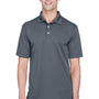UltraClub Mens Cool & Dry Performance Moisture Wicking Short Sleeve Polo Shirt - Charcoal Grey