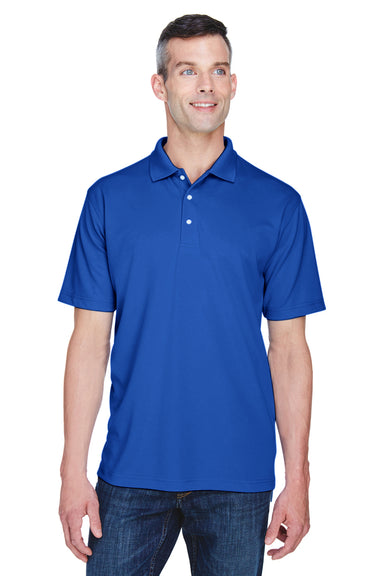 UltraClub 8445 Mens Cool & Dry Performance Moisture Wicking Short Sleeve Polo Shirt Cobalt Blue Front