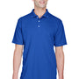 UltraClub Mens Cool & Dry Performance Moisture Wicking Short Sleeve Polo Shirt - Cobalt Blue