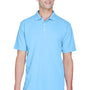 UltraClub Mens Cool & Dry Performance Moisture Wicking Short Sleeve Polo Shirt - Columbia Blue