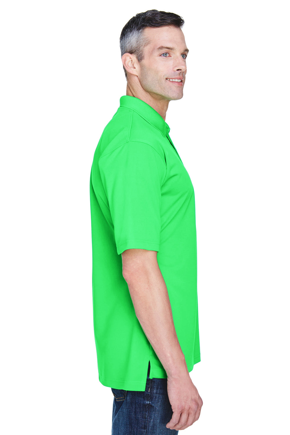 UltraClub 8445 Mens Cool & Dry Performance Moisture Wicking Short Sleeve Polo Shirt Cool Green Side