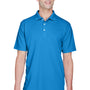 UltraClub Mens Cool & Dry Performance Moisture Wicking Short Sleeve Polo Shirt - Pacific Blue