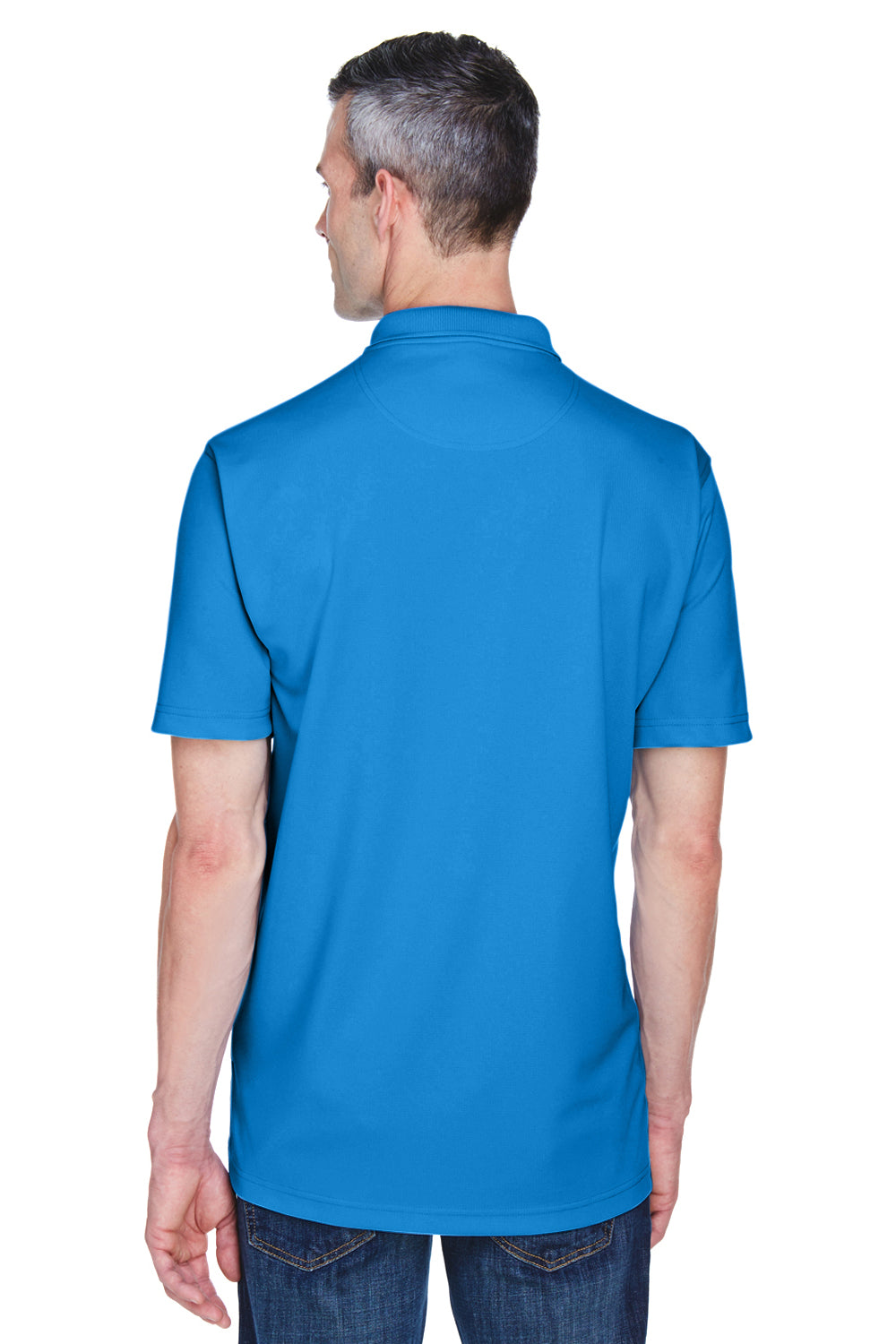 UltraClub 8445 Mens Cool & Dry Performance Moisture Wicking Short Sleeve Polo Shirt Pacific Blue Back