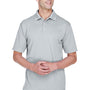 UltraClub Mens Cool & Dry Performance Moisture Wicking Short Sleeve Polo Shirt - Silver Grey