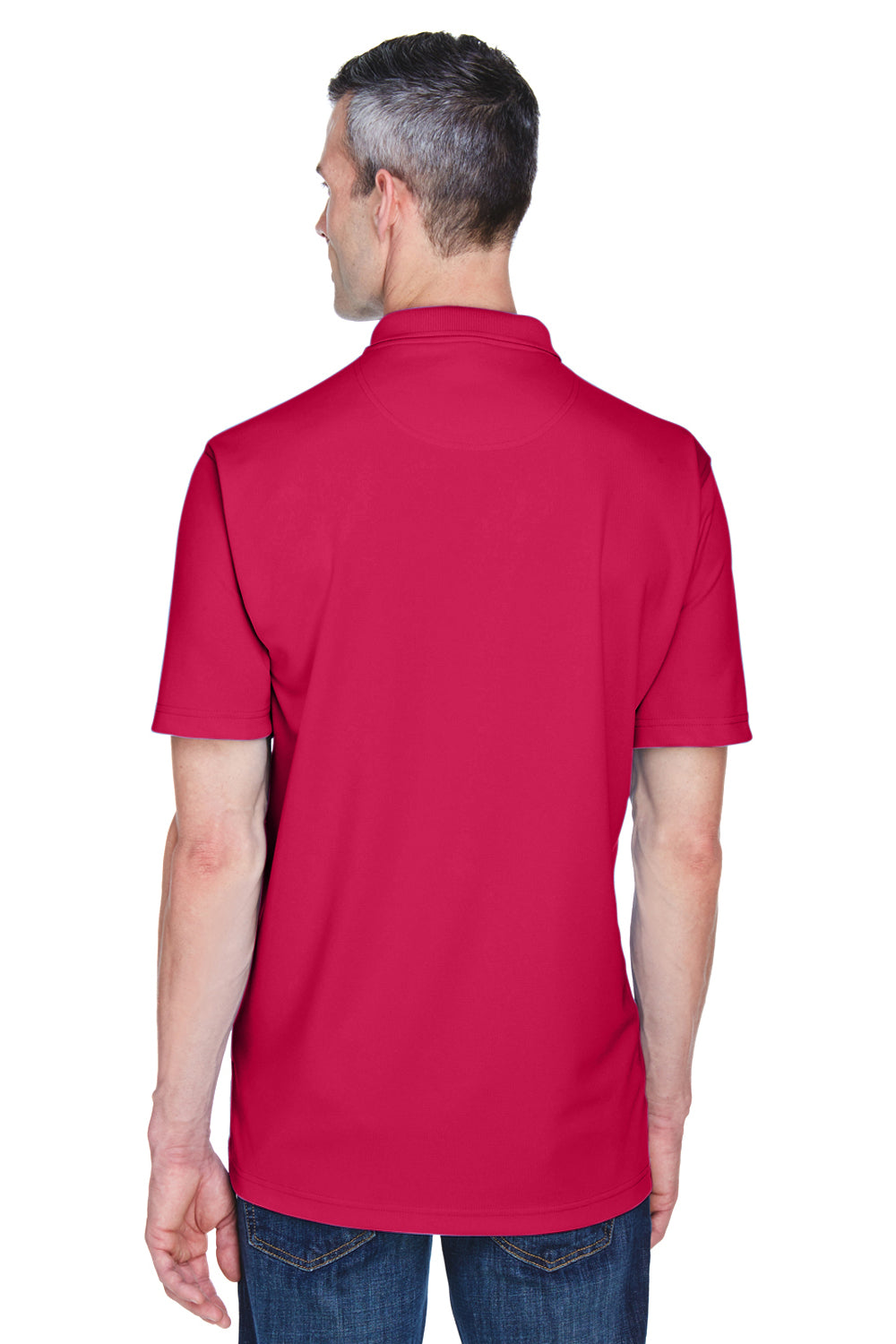 UltraClub 8445 Mens Cool & Dry Performance Moisture Wicking Short Sleeve Polo Shirt Cardinal Red Back