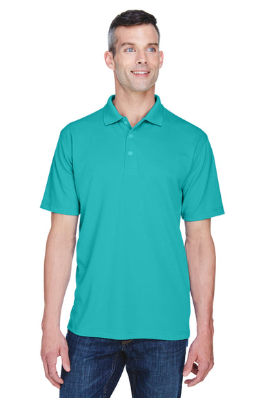 UltraClub 8445 Mens Cool & Dry Performance Moisture Wicking Short Sleeve Polo Shirt Jade Green Front
