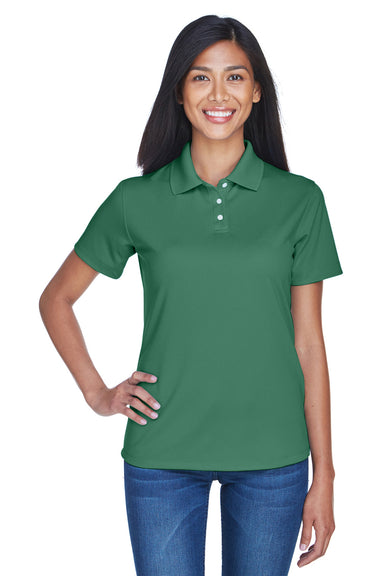 UltraClub 8445L Womens Cool & Dry Performance Moisture Wicking Short Sleeve Polo Shirt Forest Green Front