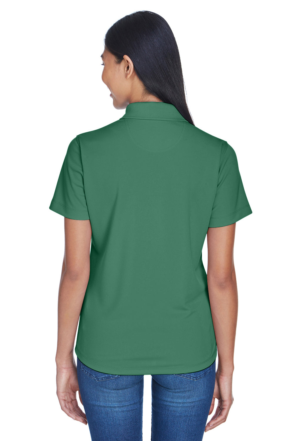 UltraClub 8445L Womens Cool & Dry Performance Moisture Wicking Short Sleeve Polo Shirt Forest Green Back