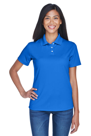 UltraClub 8445L Womens Cool & Dry Performance Moisture Wicking Short Sleeve Polo Shirt Royal Blue Front